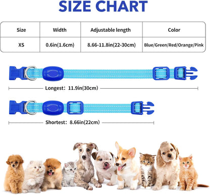 Rechargeable LED Dog Collar – Reflective Light-Up Safety Collar for Small Dogs & Cats
