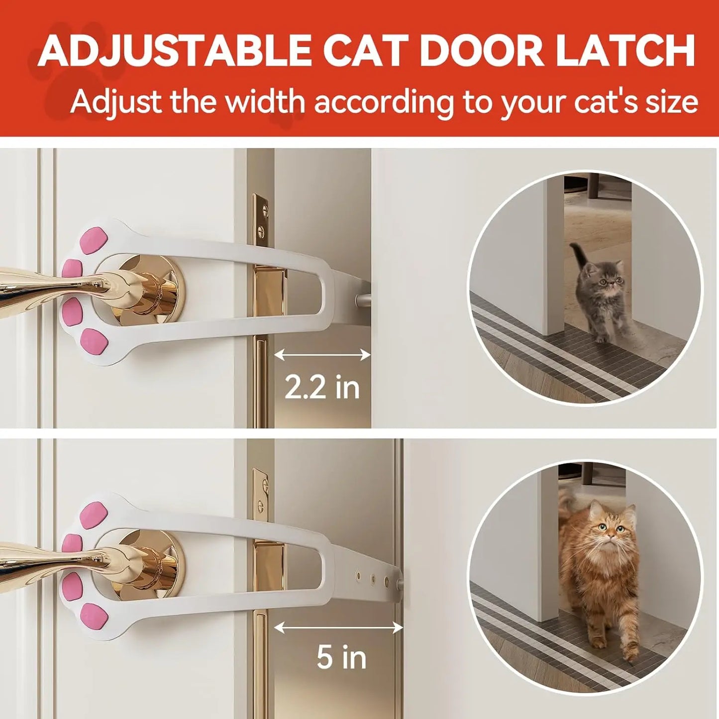 Adjustable Cat Door Latch – Flexible Pet Door Holder to Keep Dogs Out
