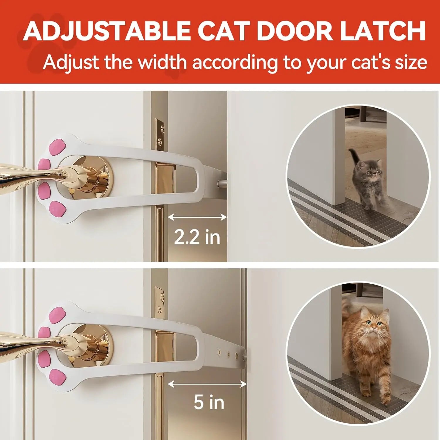 Adjustable Cat Door Latch – Flexible Pet Door Holder to Keep Dogs Out